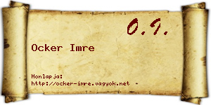 Ocker Imre névjegykártya